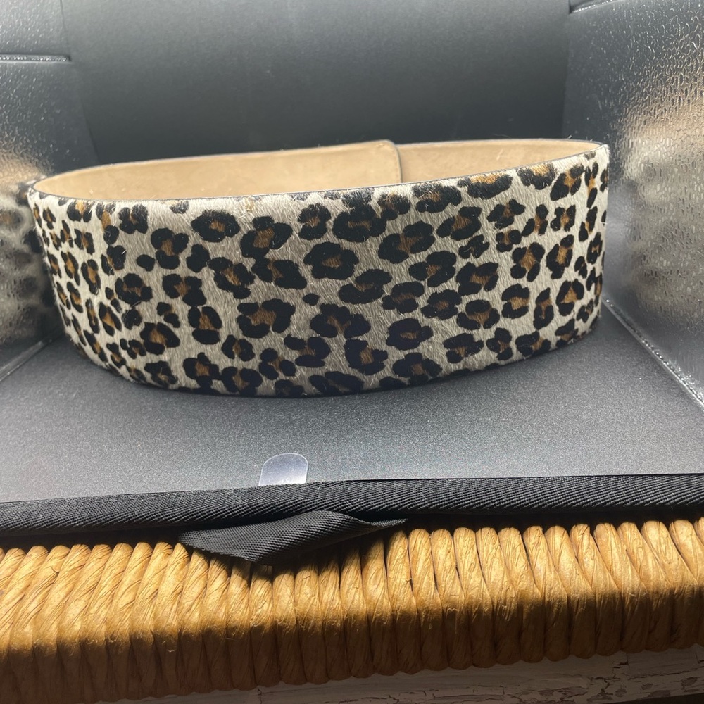 Leather Hair On Leopard Print Women's Belt (specs are in description).